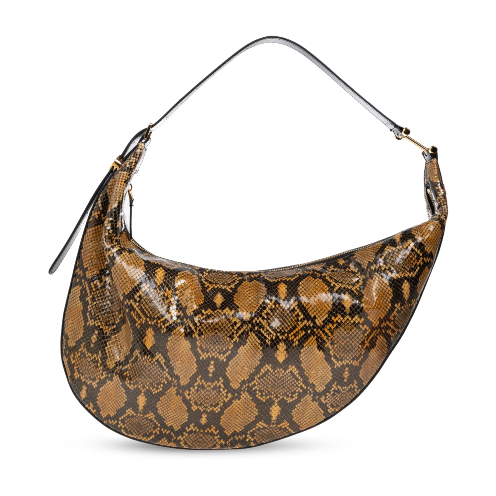 Marni Vrouw Bruin Tassen Dames, One Size, Leer, Schoudertas Met Dierenprint