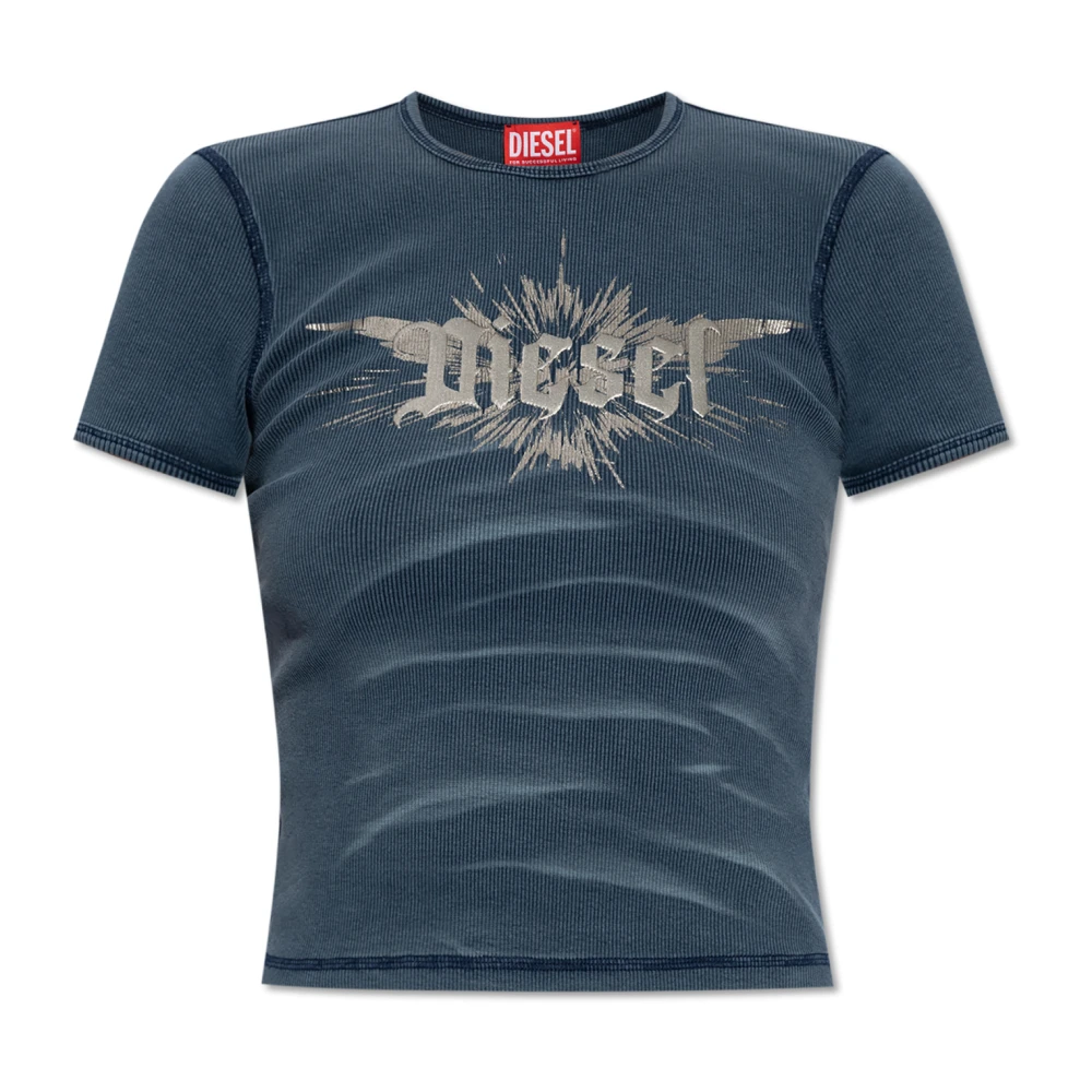 Diesel T-shirt `T-Ele-Long-P2` Blue Dames