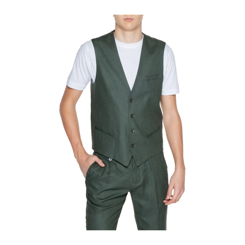 Antony Morato Linnen Blend Vest Collectie Green Heren