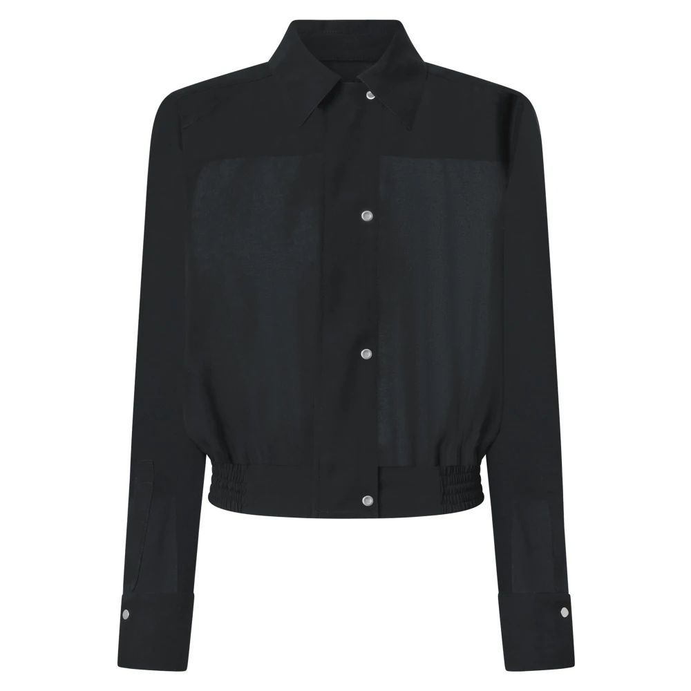 Pinko Zwarte Georgette Bomber Shirt Black Dames