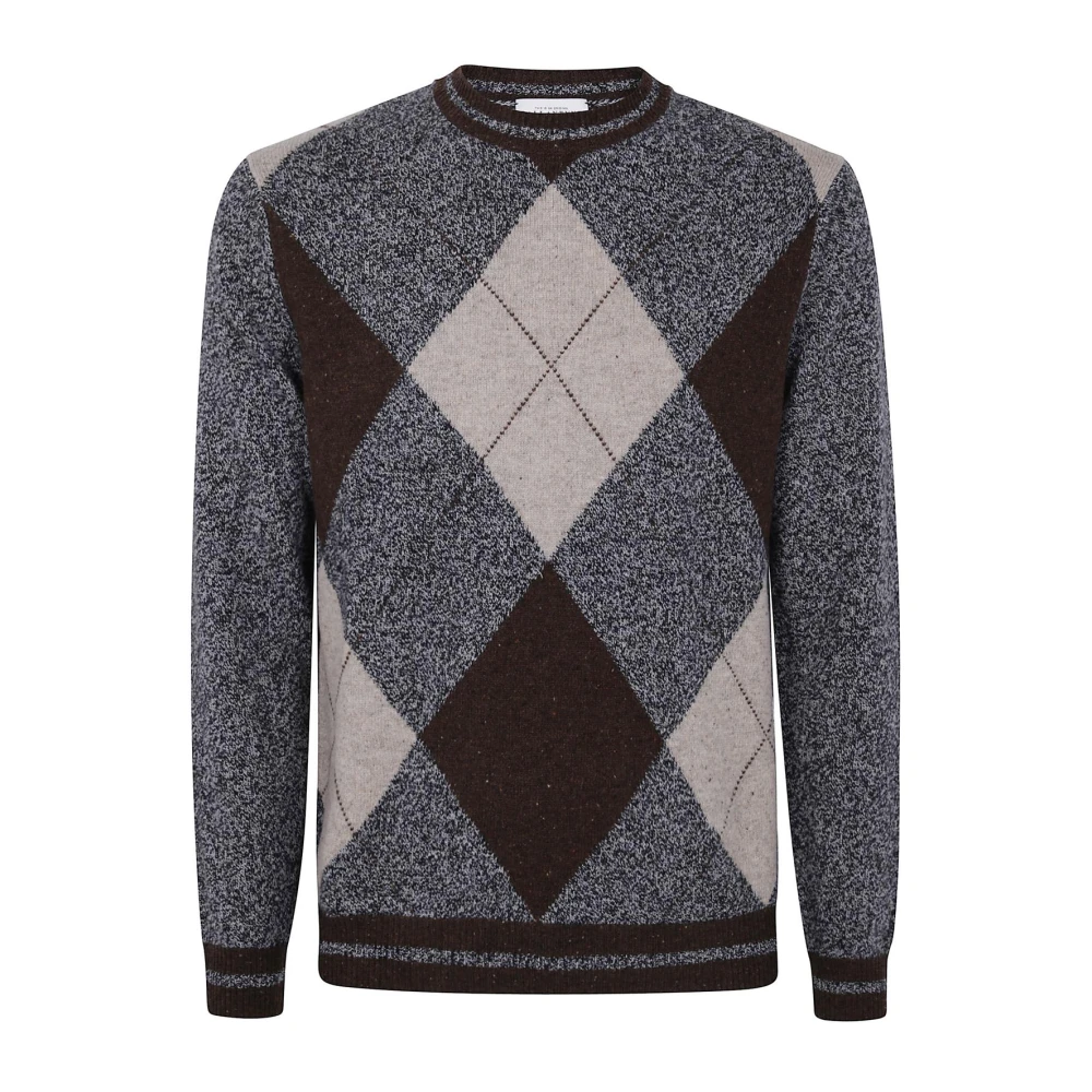 Ballantyne Multicolor Argyle Pattern Crew Neck Sweater