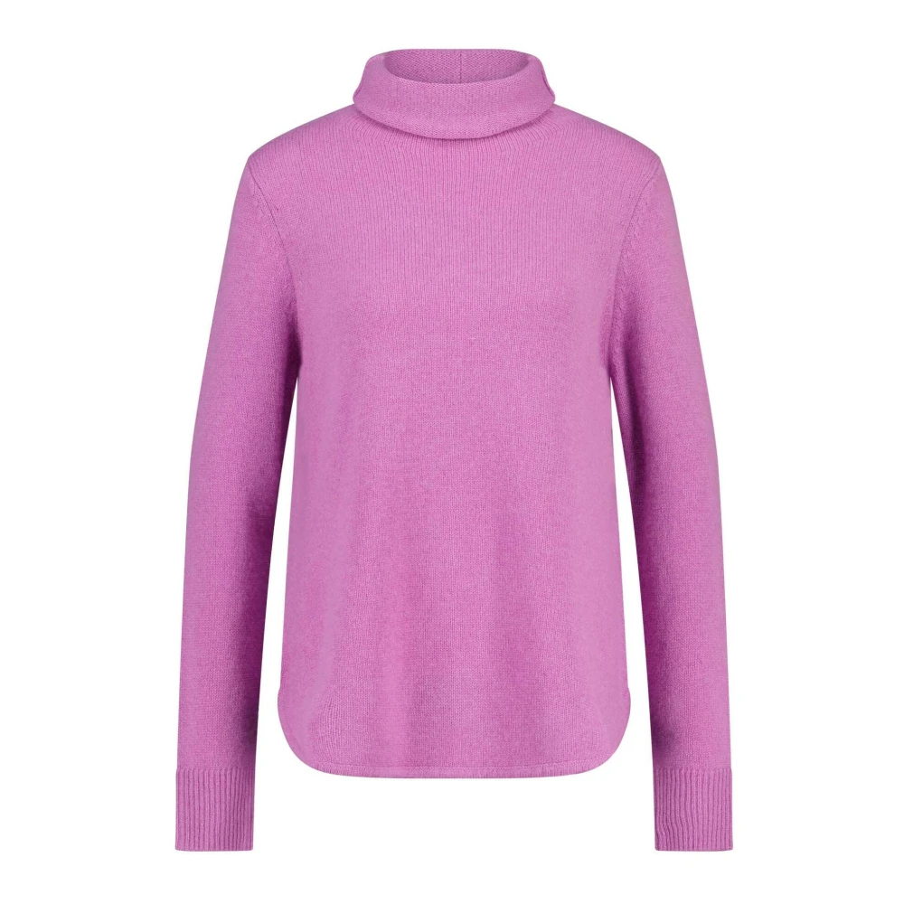 Hemisphere Kasjmier Coltrui Trui Geribde Manchetten Purple Dames