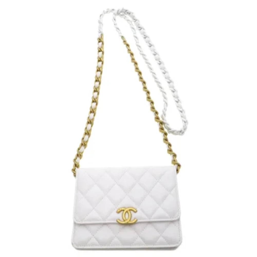 Chanel Vintage Pre-owned Leather chanel-bags White Dames