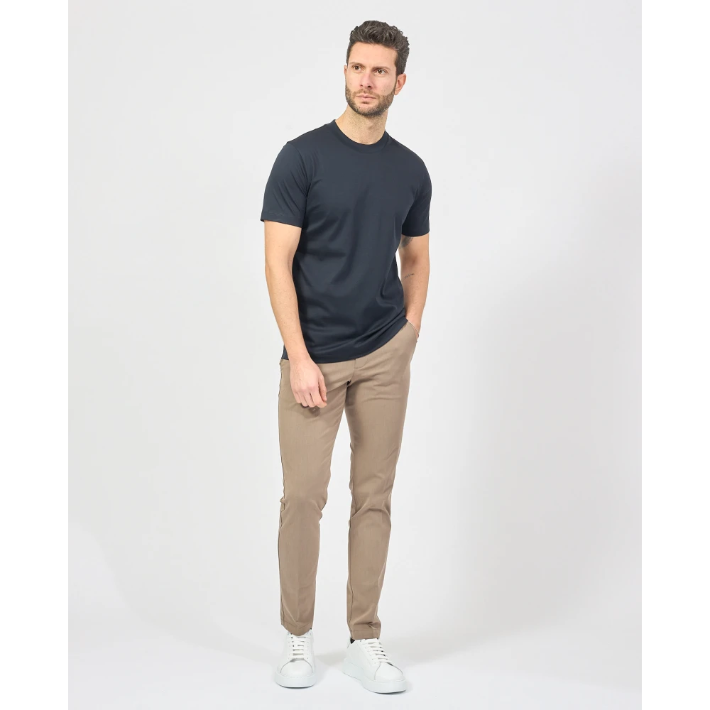 Hugo Boss Blauw Katoenen Ronde Hals T-shirt Blue Heren