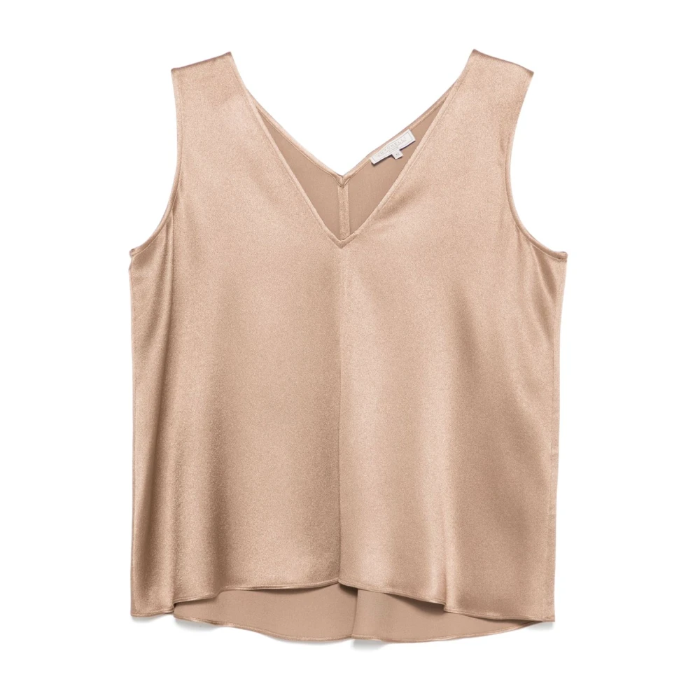 Antonelli Firenze Beige V-hals Mouwloze Top Beige Dames