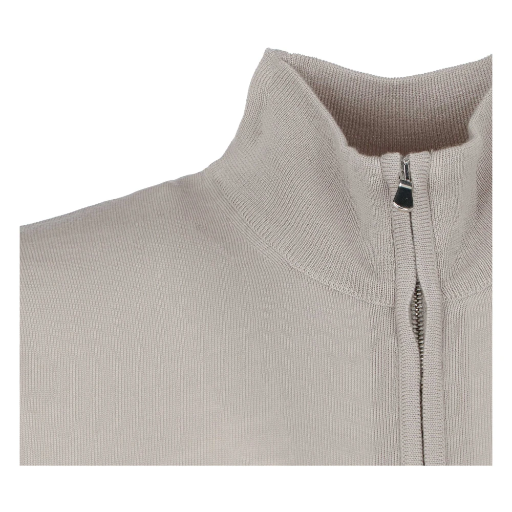 Filippo De Laurentiis Stijlvolle Fullzip Cardigan voor Vrouwen Beige Heren