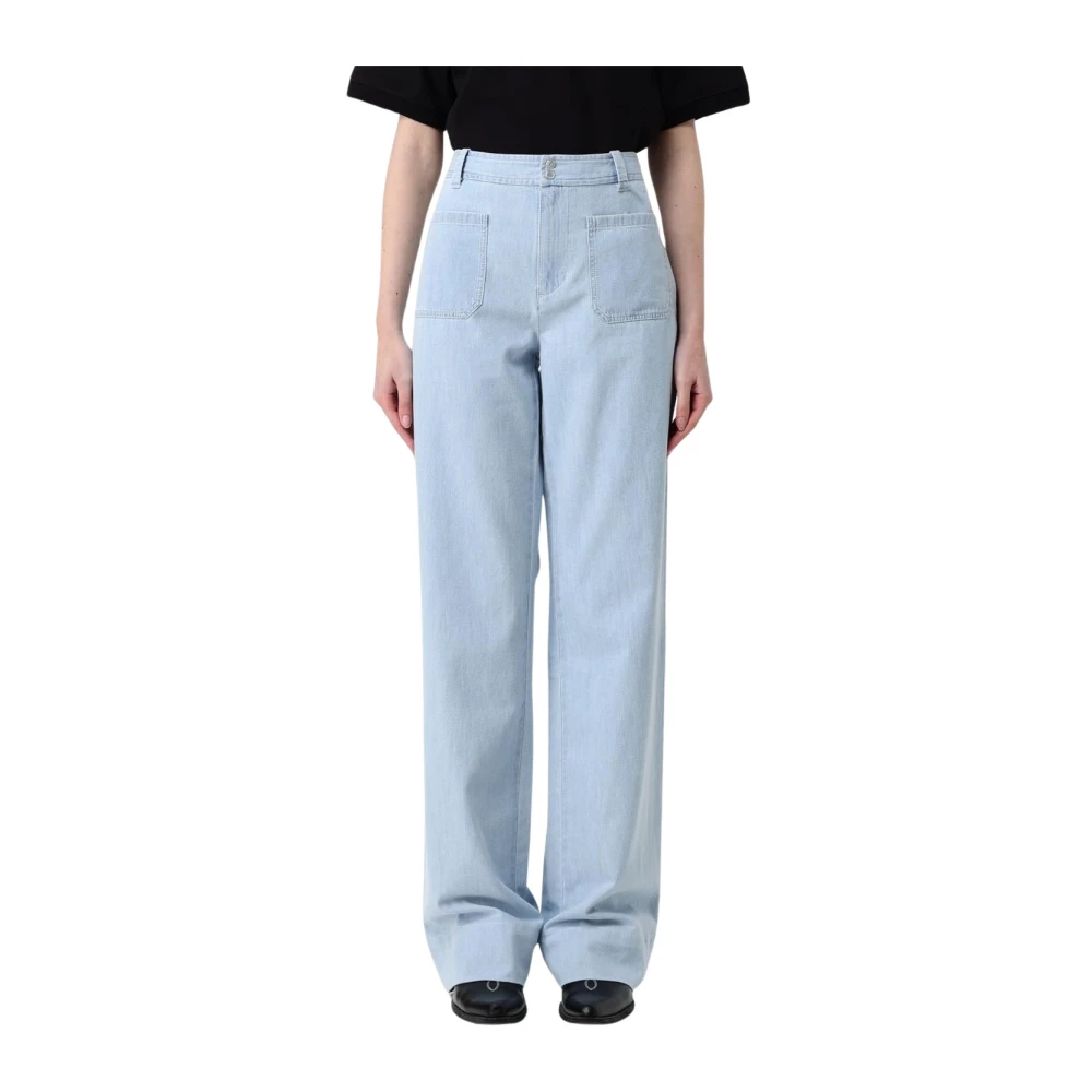 A.p.c. Vrouw Blauw Denim Jeans Met Relaxte Pasvorm