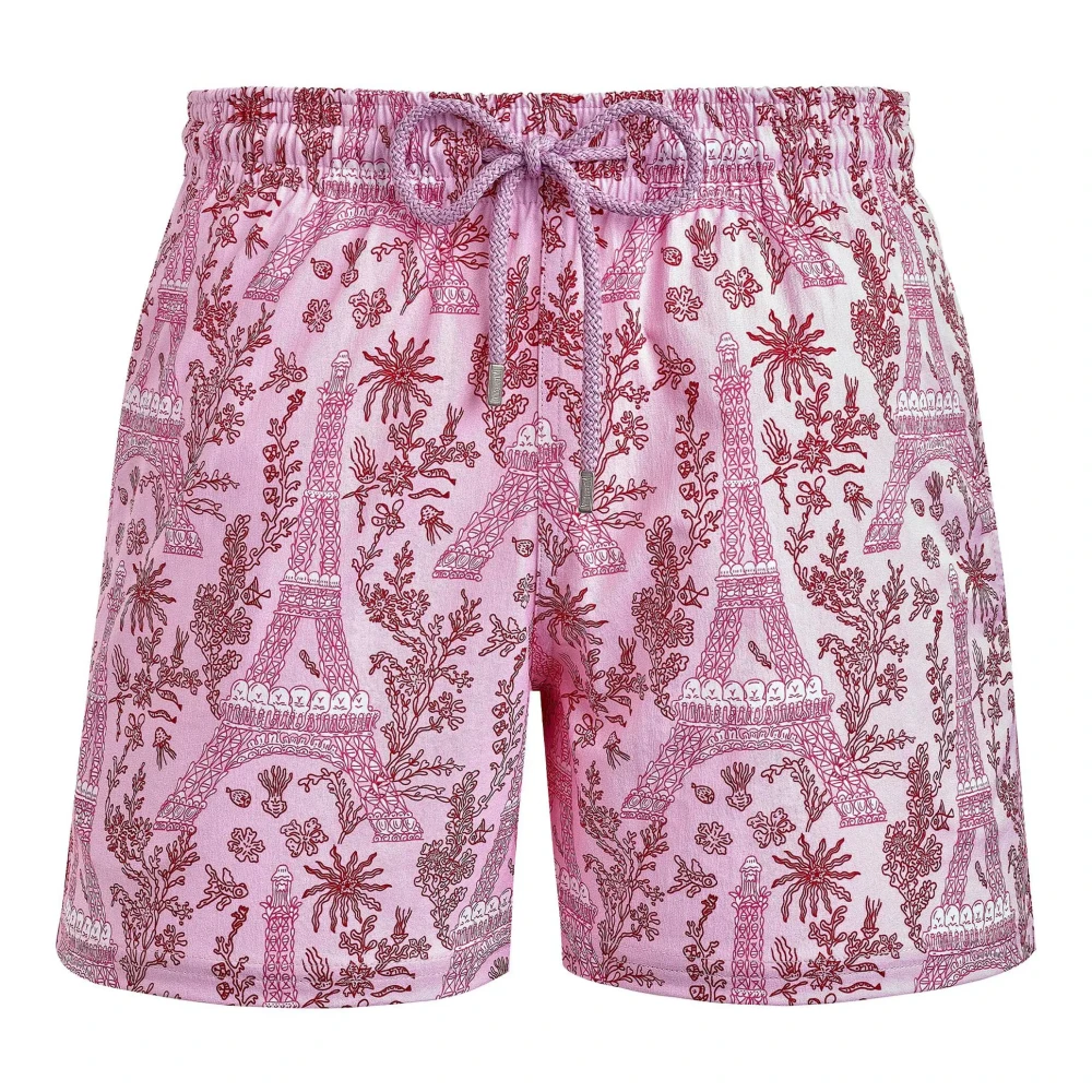 Vilebrequin Polyester Zwembroek met Zakken Pink Heren