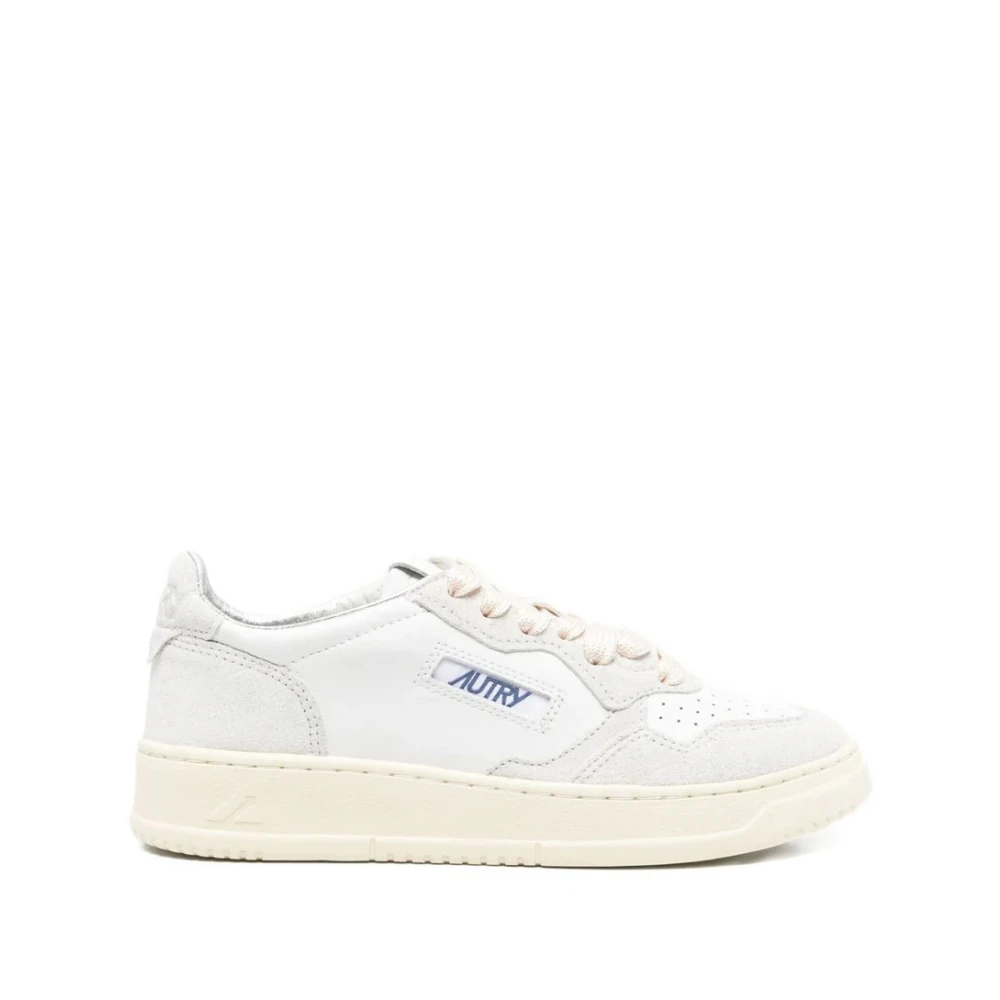 Autry Witte Leren Glitter Sneakers met Logo Dames Schoenen Veelkleurig Multicolor