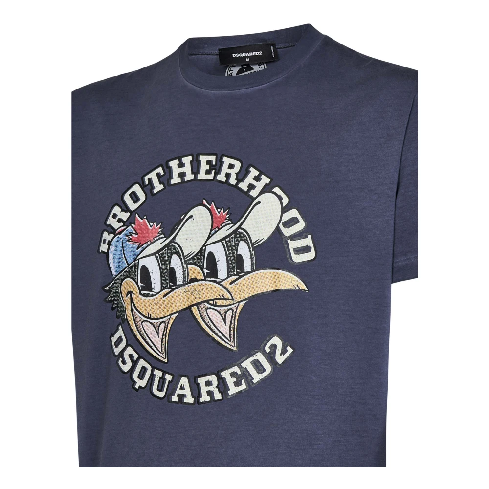 Dsquared2 Blauwe T-shirts en Polo's met Logoprint Blue Heren