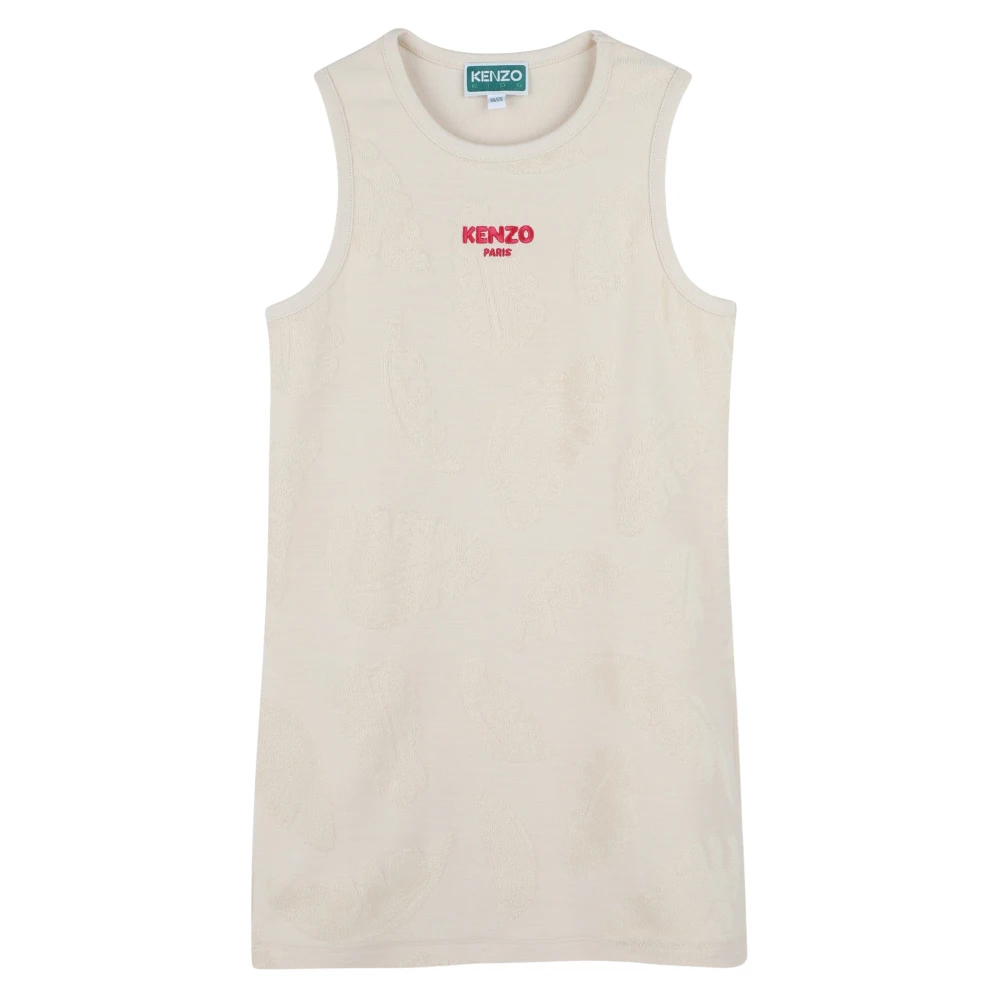 Kenzo Girls Beige Logo Tank Dress In - Kids Sleeveless Tops - 12 Y - Kids