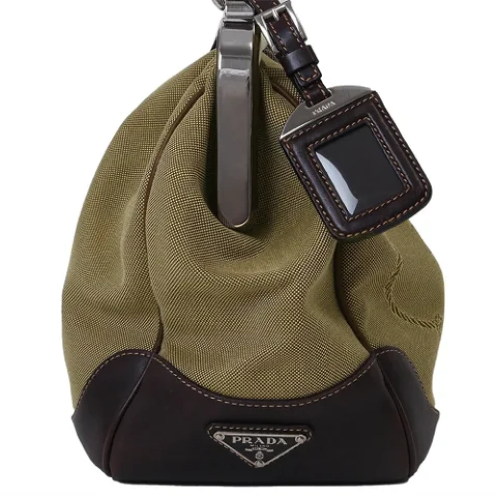 Prada Vintage Pre-owned Canvas prada-bags Brown Dames