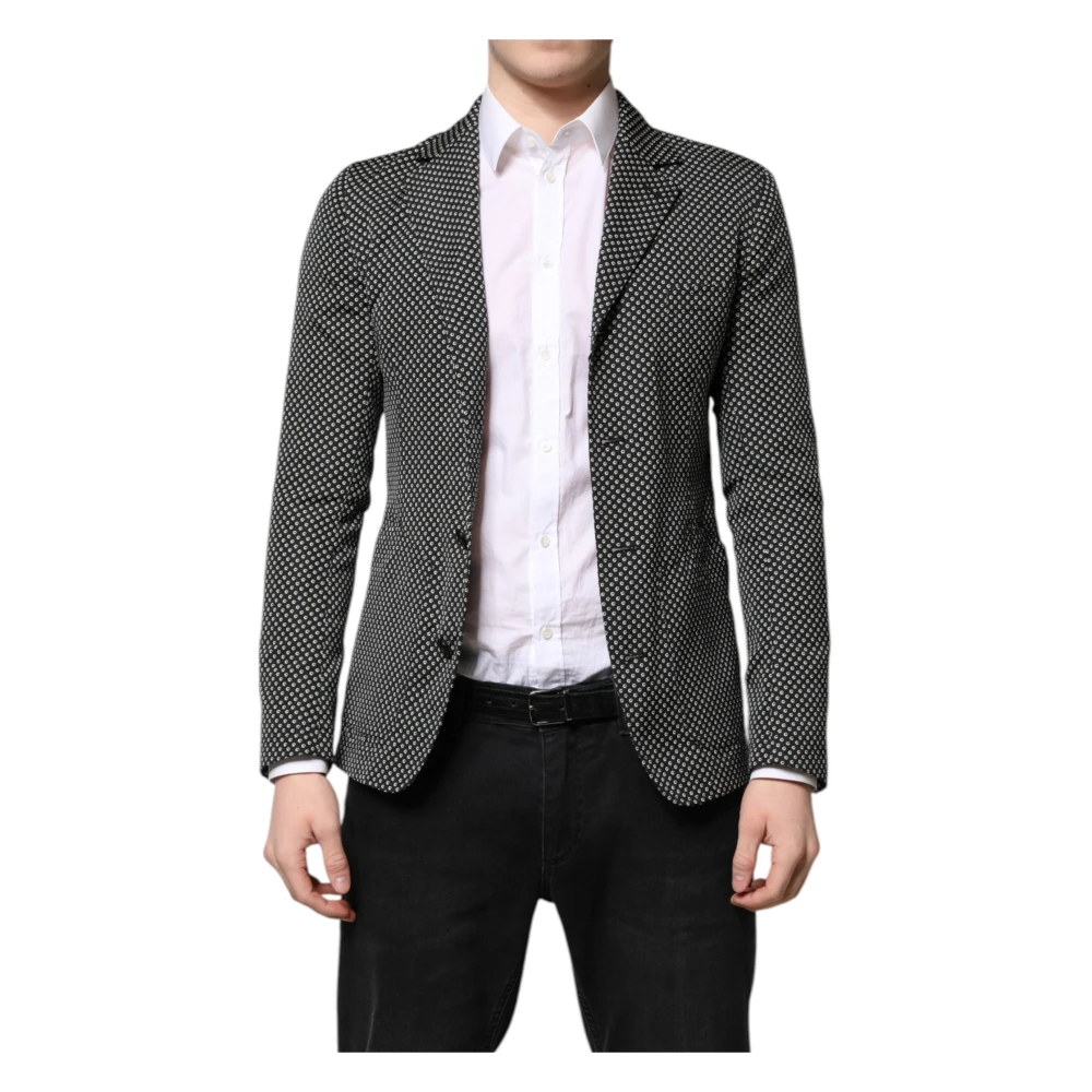 Dolce & Gabbana Men's Black White Patterned Suit Blazer - Blazers - Xs - Jackets