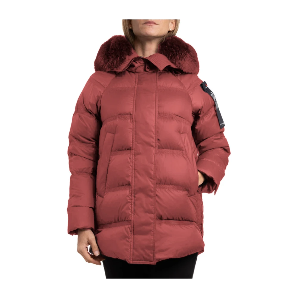 Peuterey Gewatteerde Polyester Parka Jas Red Dames