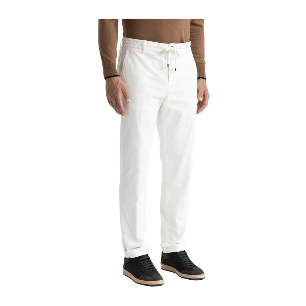 PESERICO Katoenen fluwelen joggerbroek White Heren