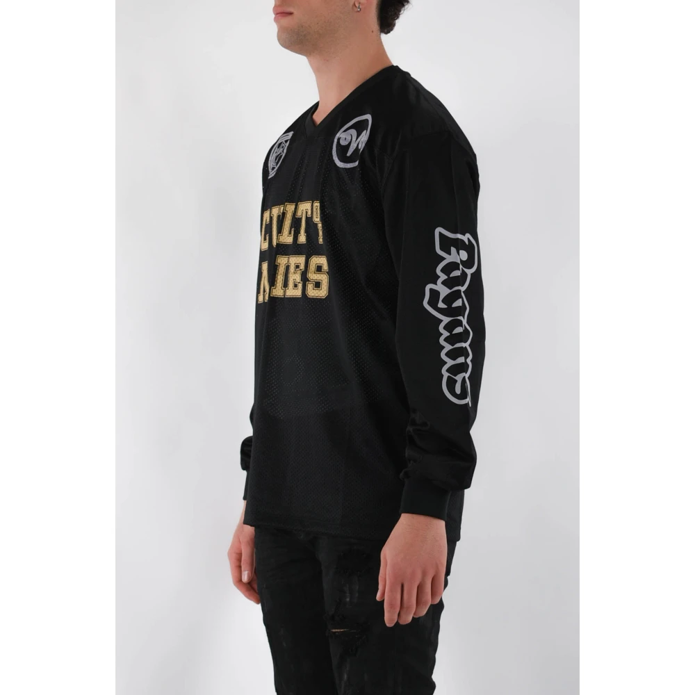 Aries Cult Leader Airtex V-hals T-shirt Black Heren