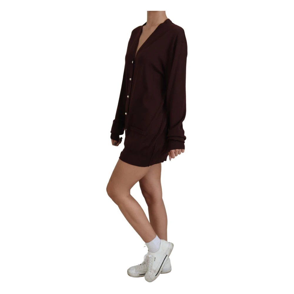 Dolce & Gabbana Chique kastanjebruine V-hals vest Brown Dames
