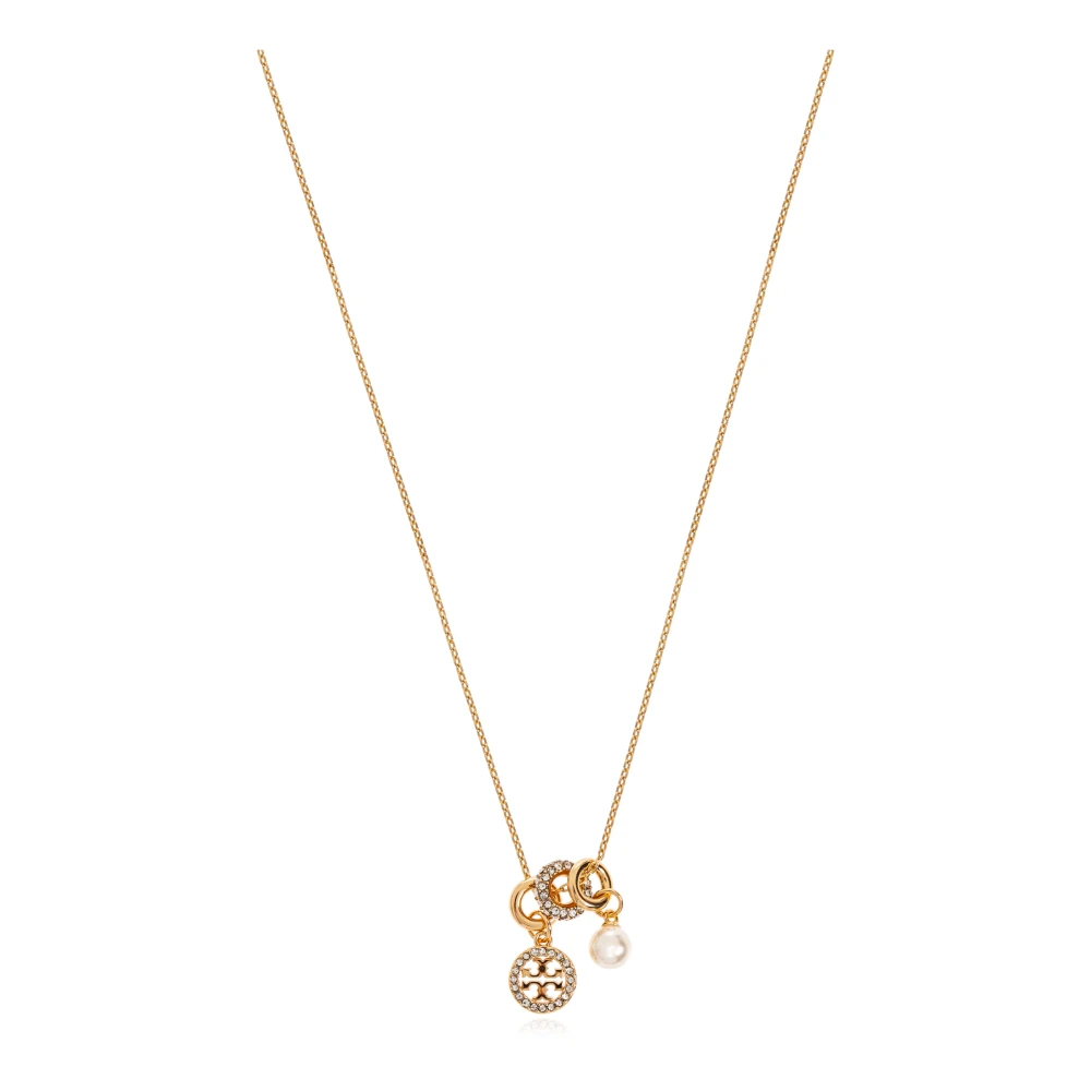 Tory Burch Vrouw Geel Accessoires Dames, One Size, Korte Ketting Met Glinsterende Kristallen