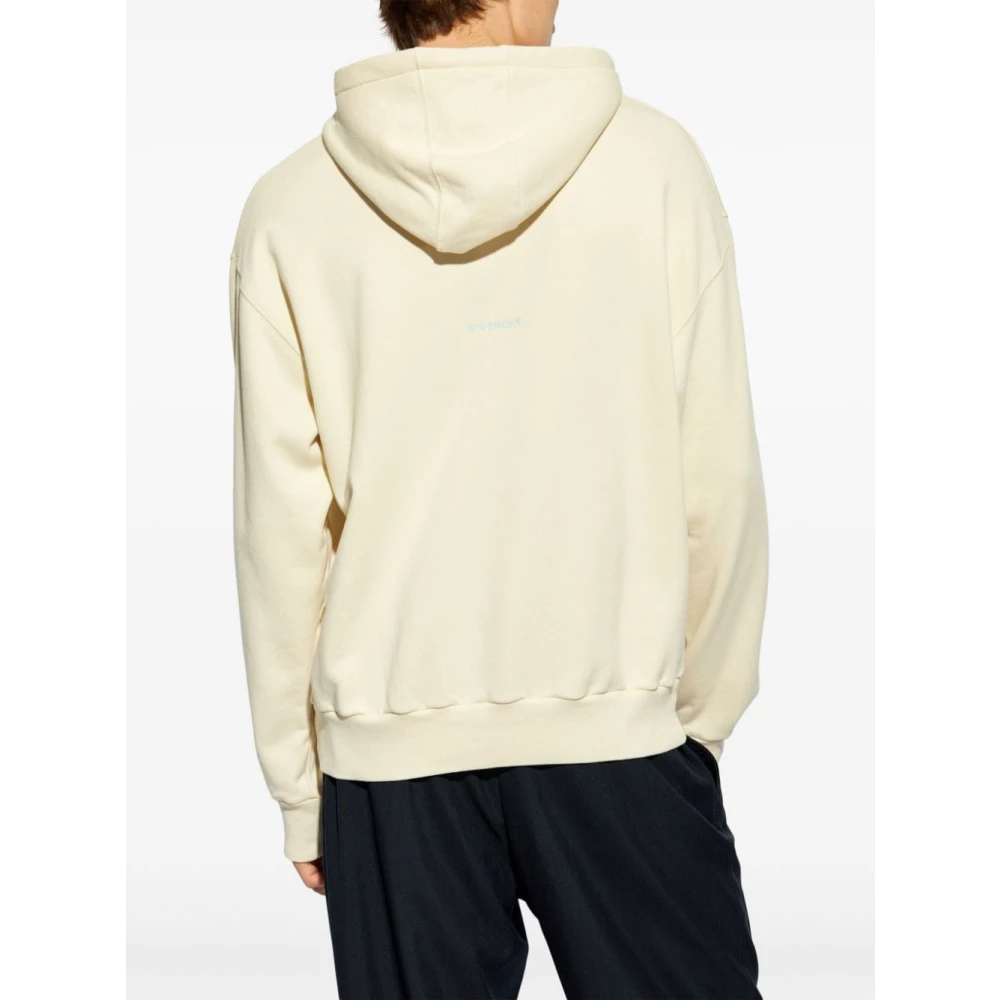 Givenchy Beige Bicolor Logo Box Hoodie Beige Heren