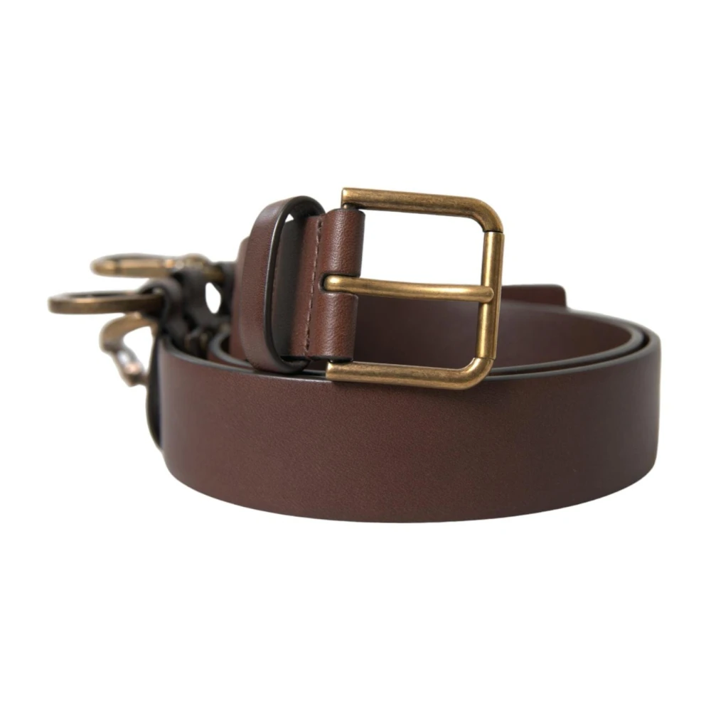 Dolce & Gabbana Men's Gold Buckle Leather Belt Stylish