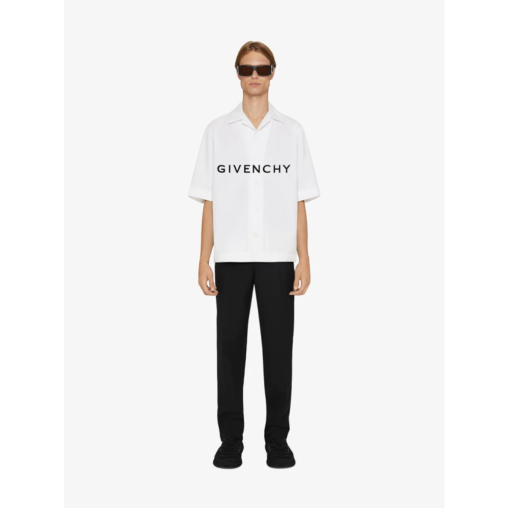 Givenchy Archetype Print Korte Mouw Overhemd White Heren