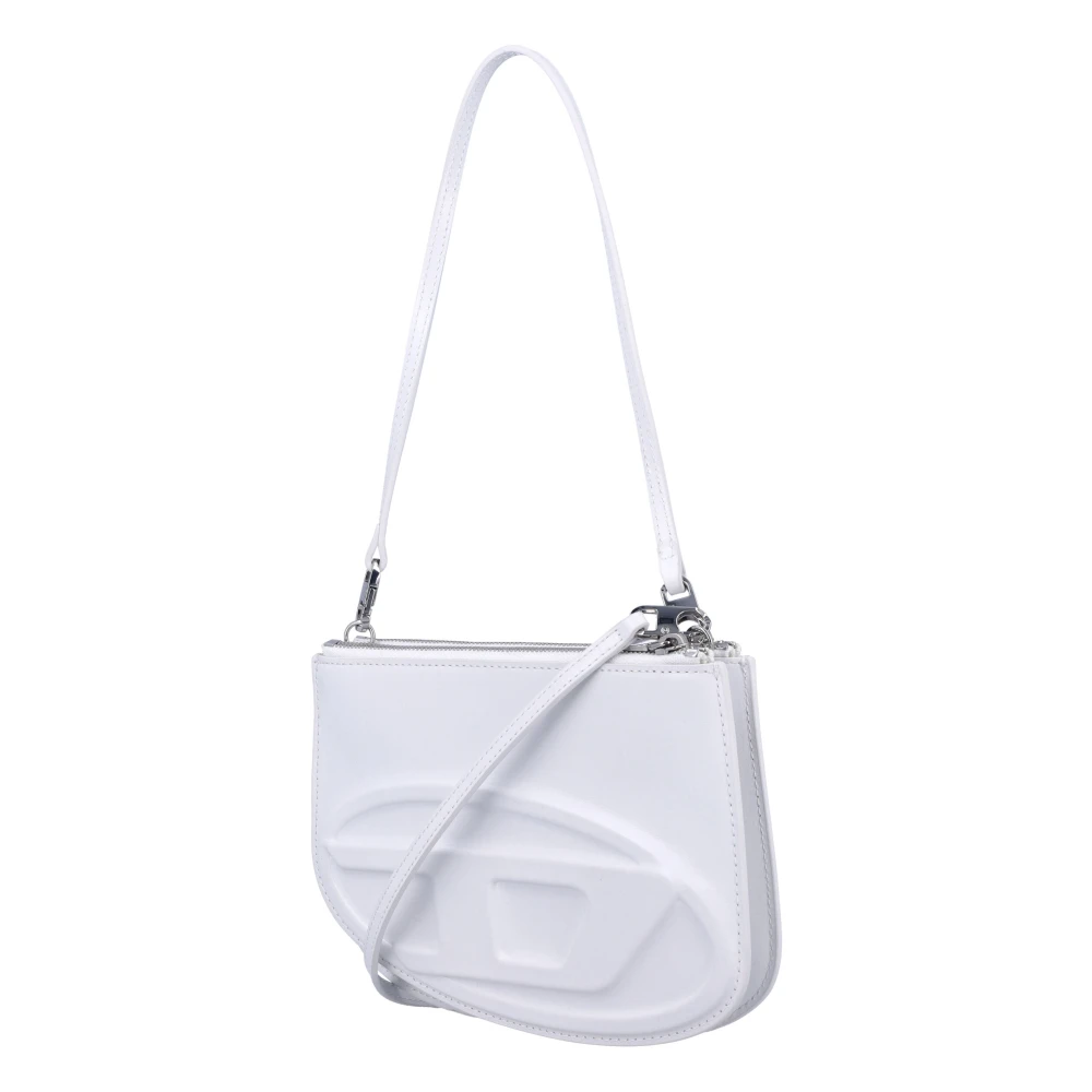 Diesel Witte Handtas met Oval D Logo White Dames