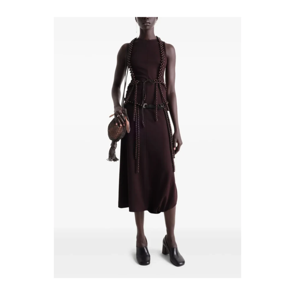 Lemaire Donkere Kersen Twist Hem Jurk Brown Dames