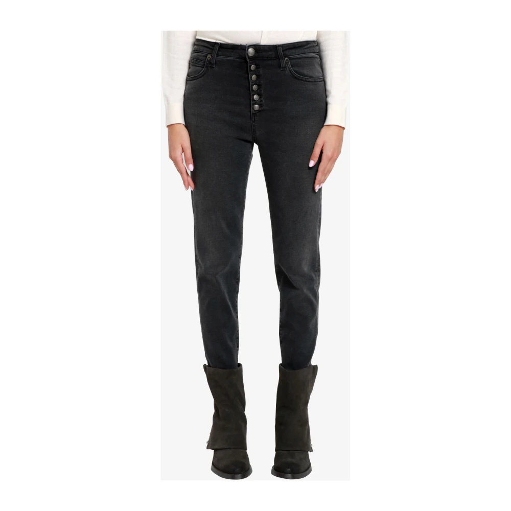 Roy Roger's Denim Jeans met Salpa Appliqué Black Dames