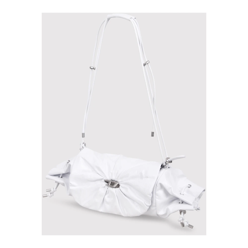 Diesel Gerimpelde Scrunch-D Schoudertas White Dames