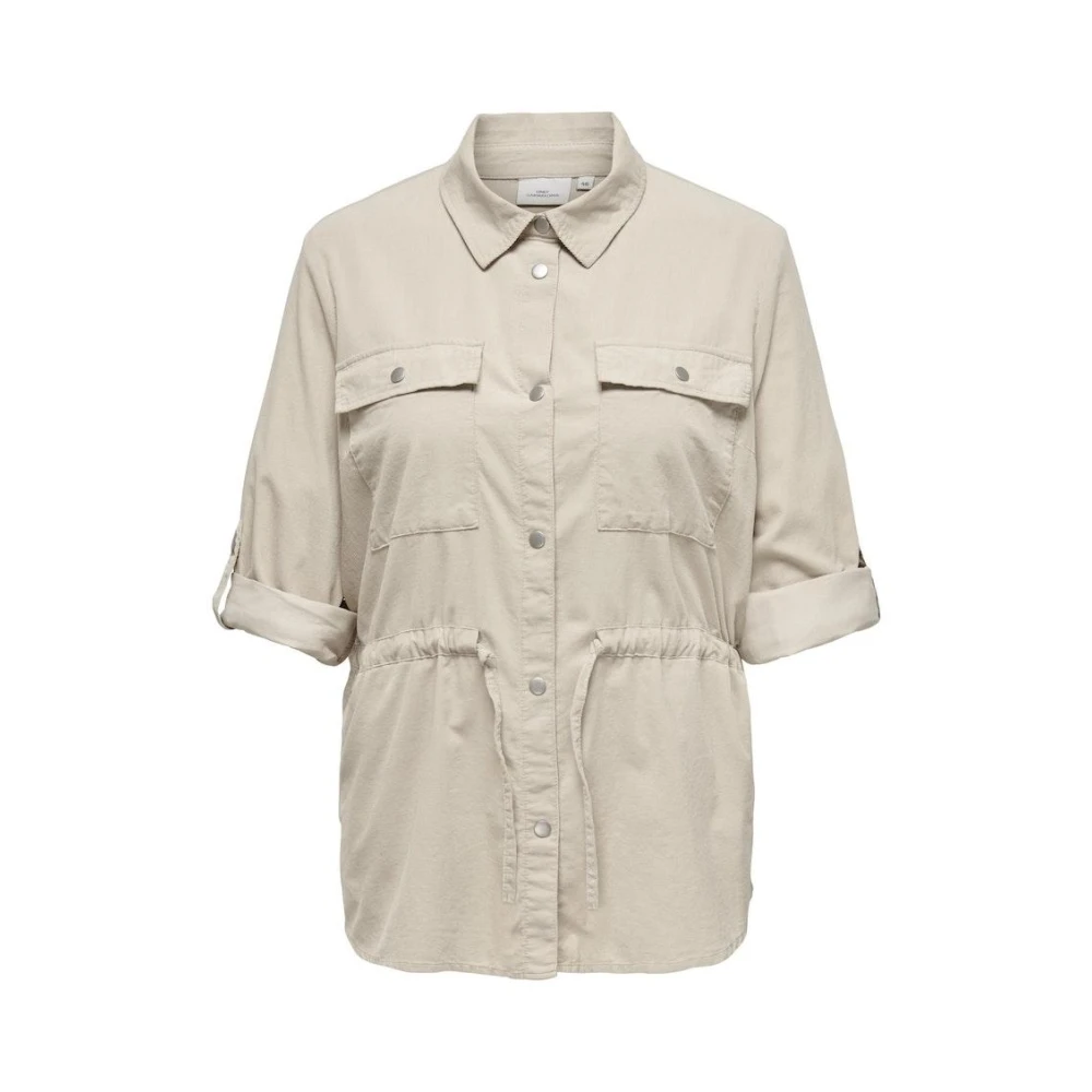 Only Carmakoma Cargo Cord Jack in Zilver Beige Dames