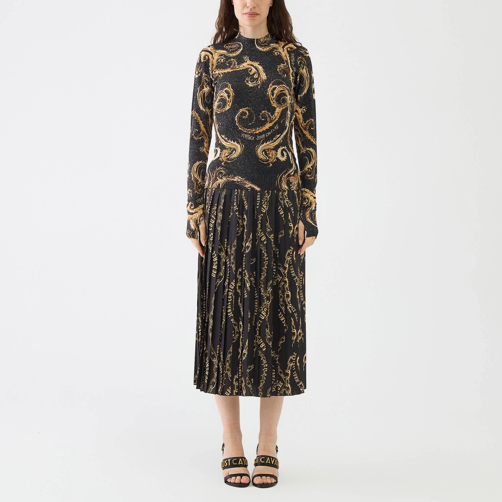 Versace Jeans Couture Lurex Print Chromo Ketting Black Dames
