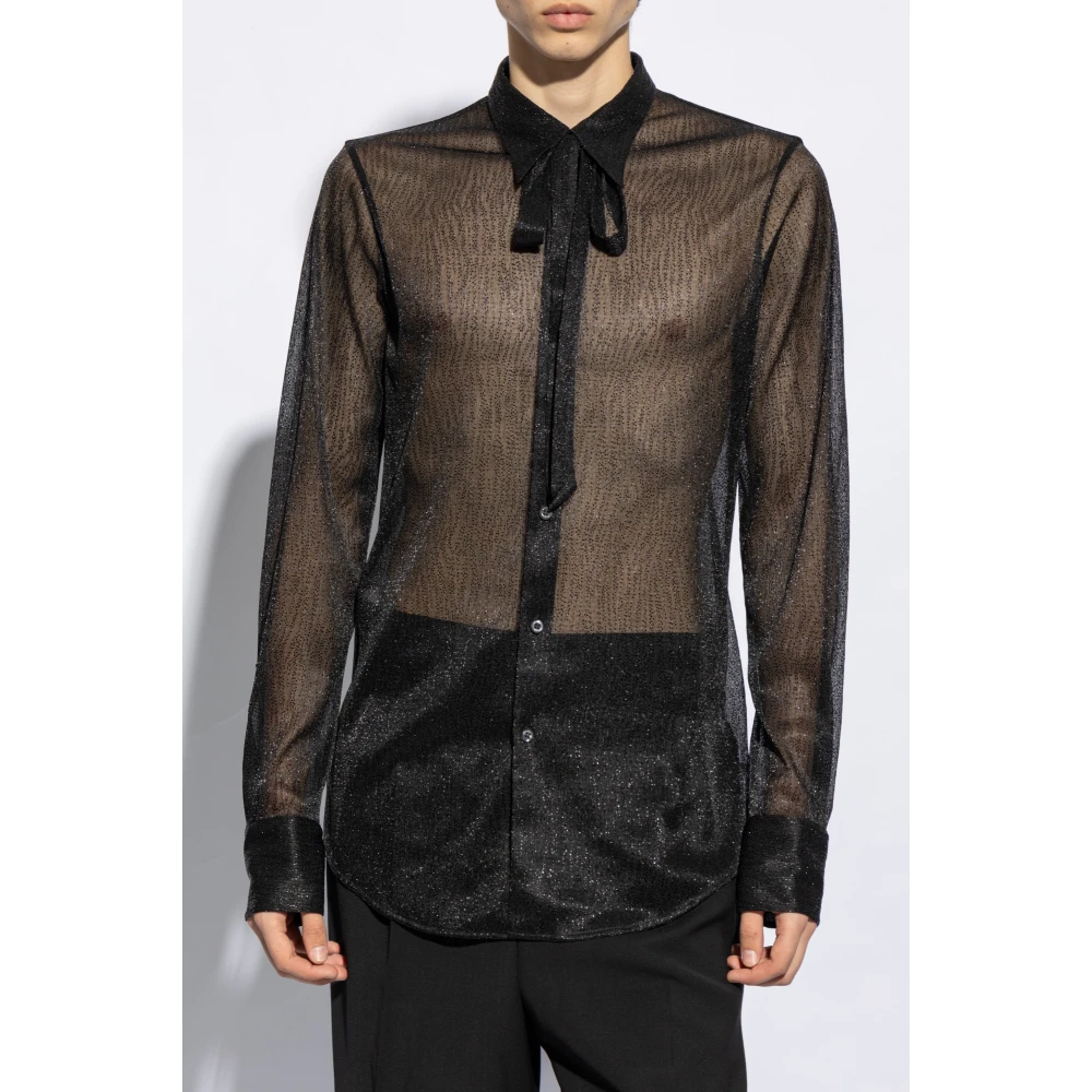 Dsquared2 Shirt met metallic draad Black Heren