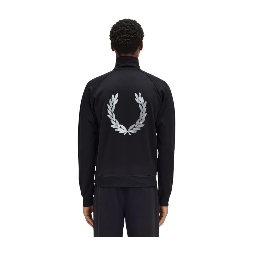 Fred Perry Casual Hoodie Sweatshirt Black Heren