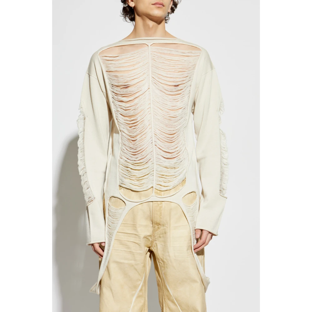 Rick Owens Wollen Trui LS Beige Heren