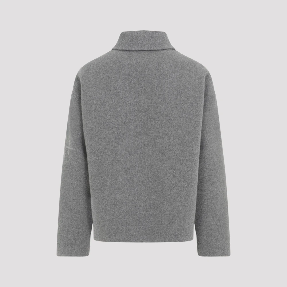 Jil Sander Elegante Grijze Wollen Jas Aw24 Gray Heren