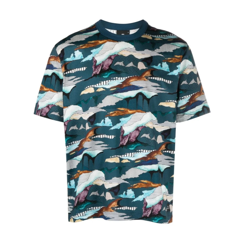 PS By Paul Smith Grafische Print T-shirts en Polos Blue Heren
