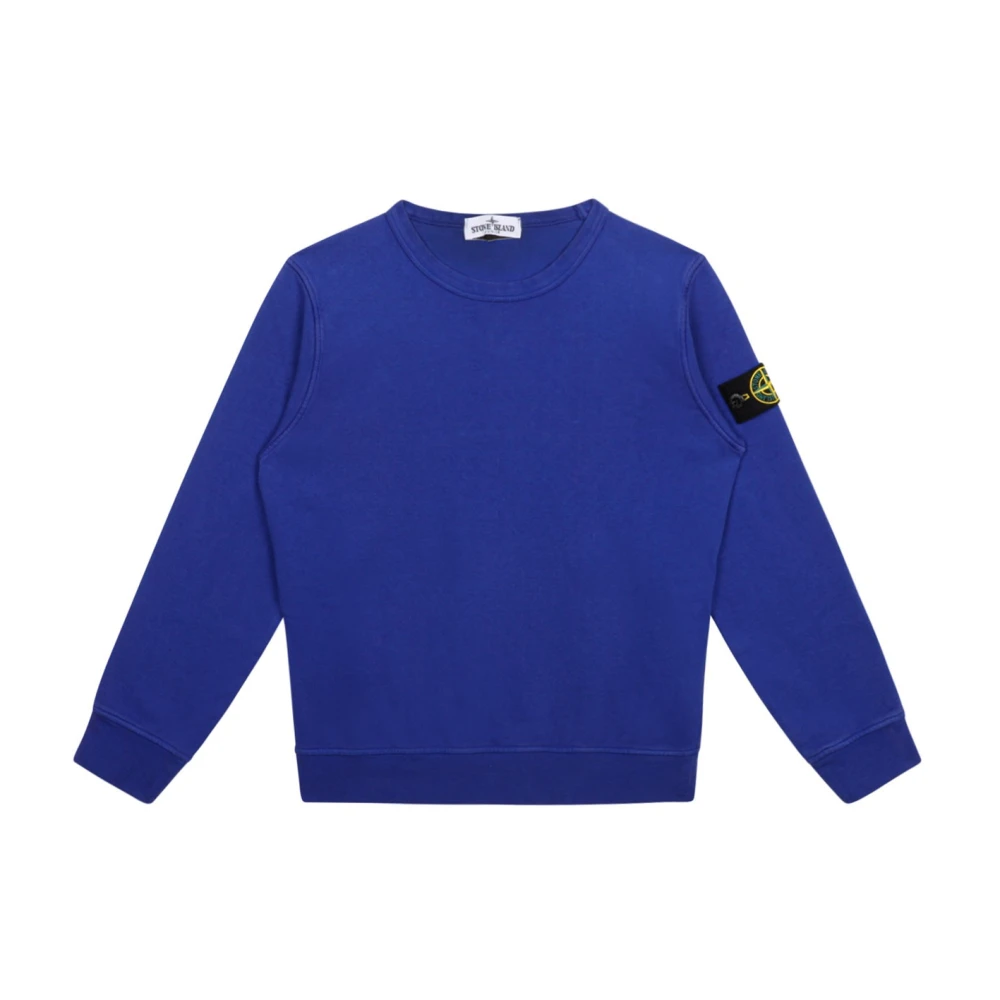 Stone Island Elektrisk Blå Sweatshirt med Kompassmärke Blue, Unisex