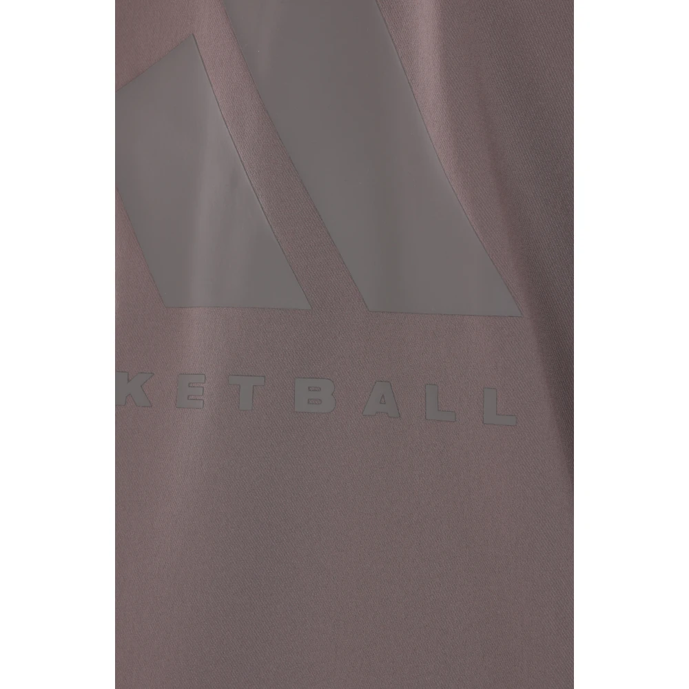 Adidas Basketbal Logo Grijs Technische Jas Brown Heren