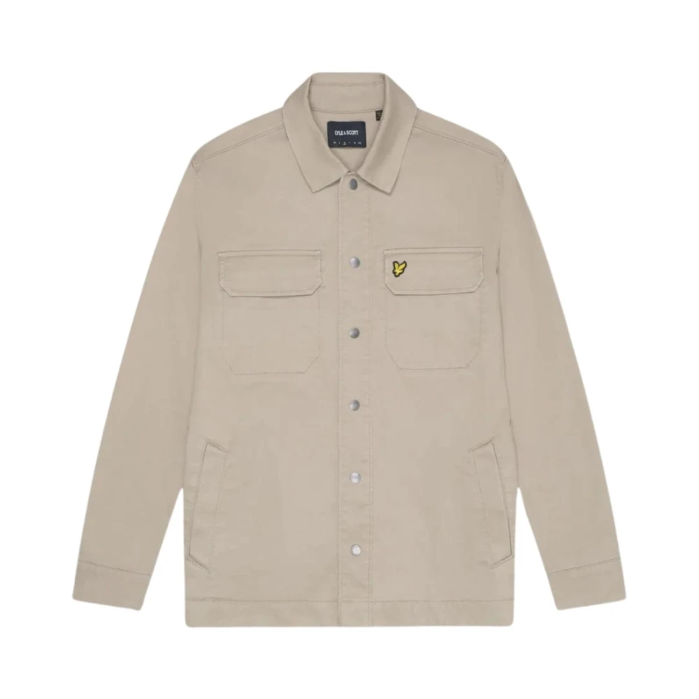 Lyle & Scott Cord Overshirt Taupe Beige, Herr