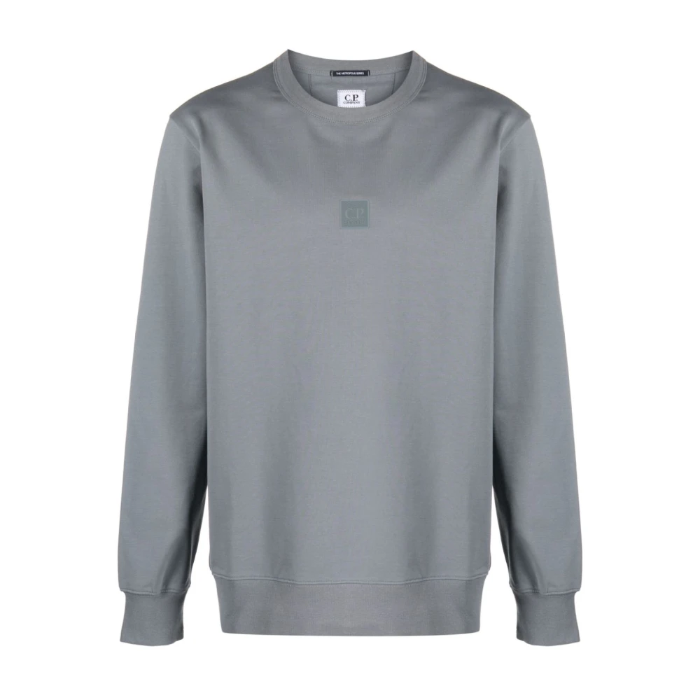 C.P. Company Grijze Metropolis Sweaters met Logo Patch Gray Heren