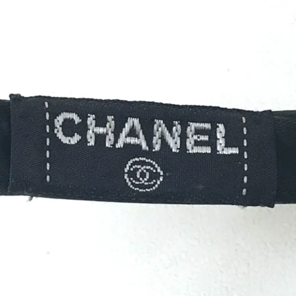 Chanel Vintage Pre-owned Satin hair-accessories Black Dames