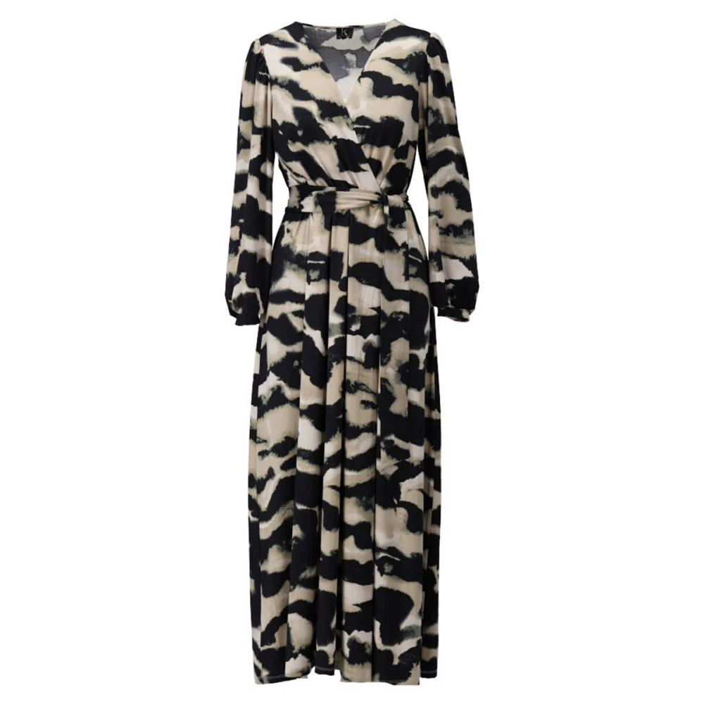 K-Design Maxi Crossover Jurk met Riem en Design Multicolor Dames