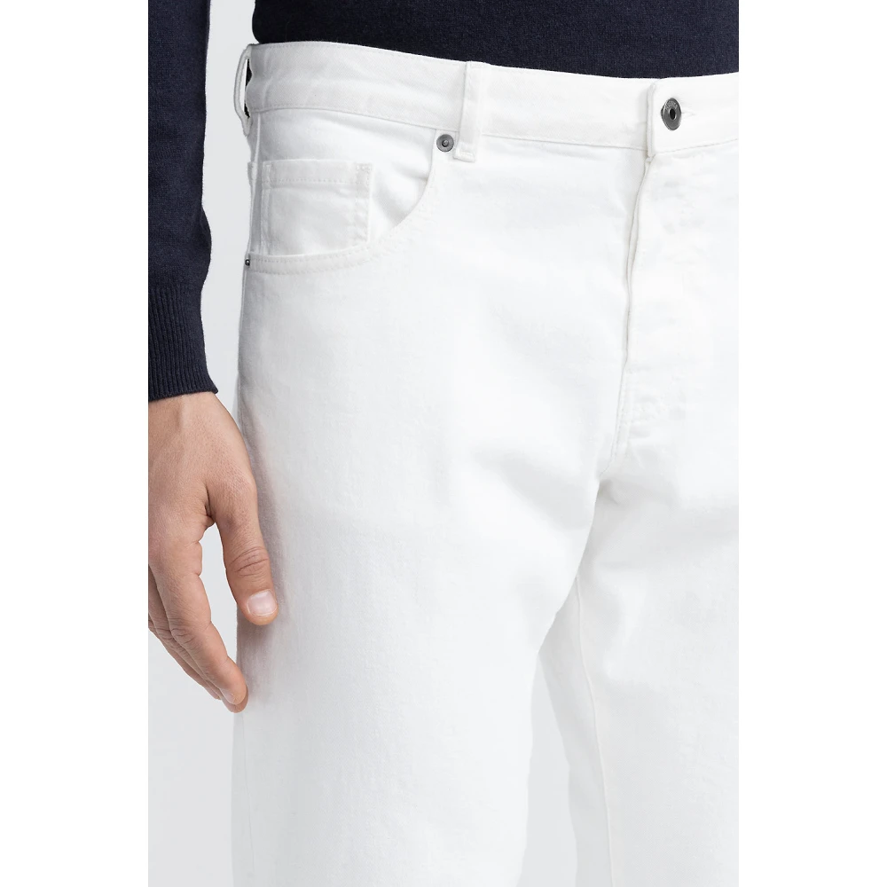 PESERICO Stretch bull denim keperbroek White Heren