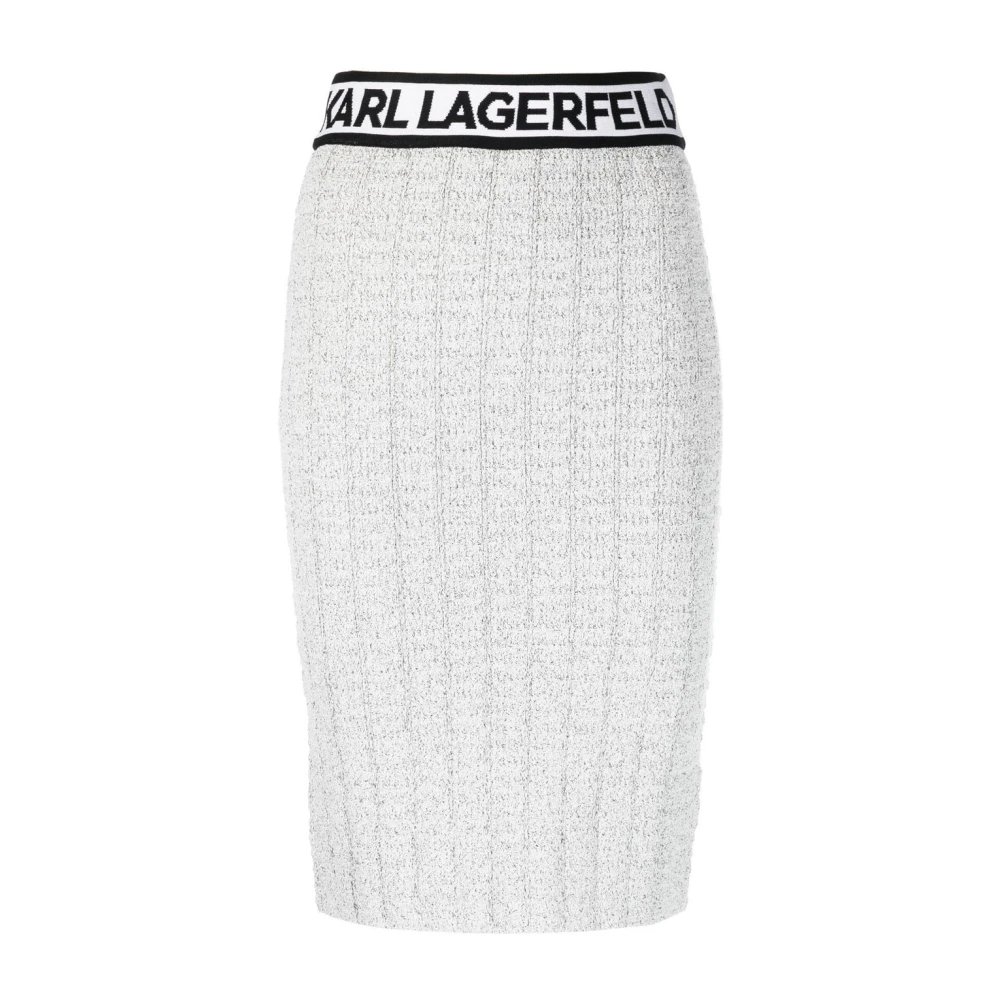 Karl Lagerfeld Grijze Logo Taille Rok Gray Dames