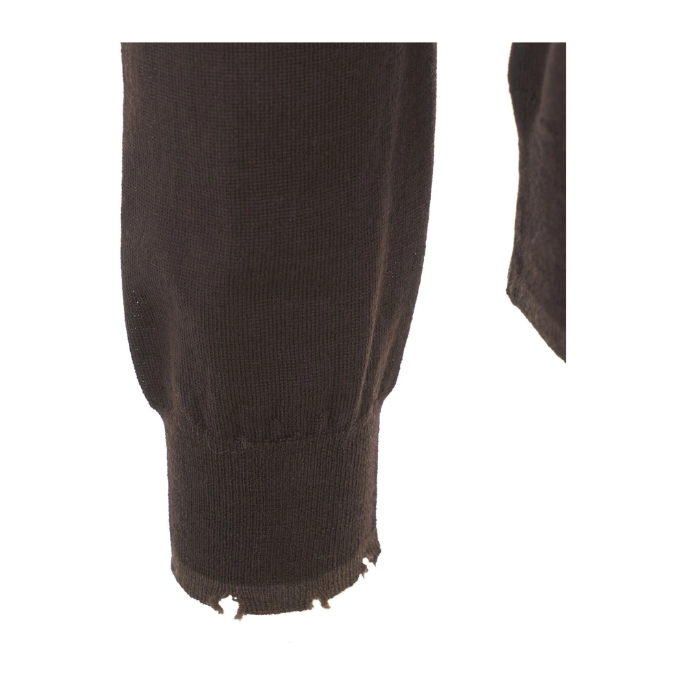 Mauro Grifoni Bruine Gebreide Trui Aw24 Handwas Brown Heren