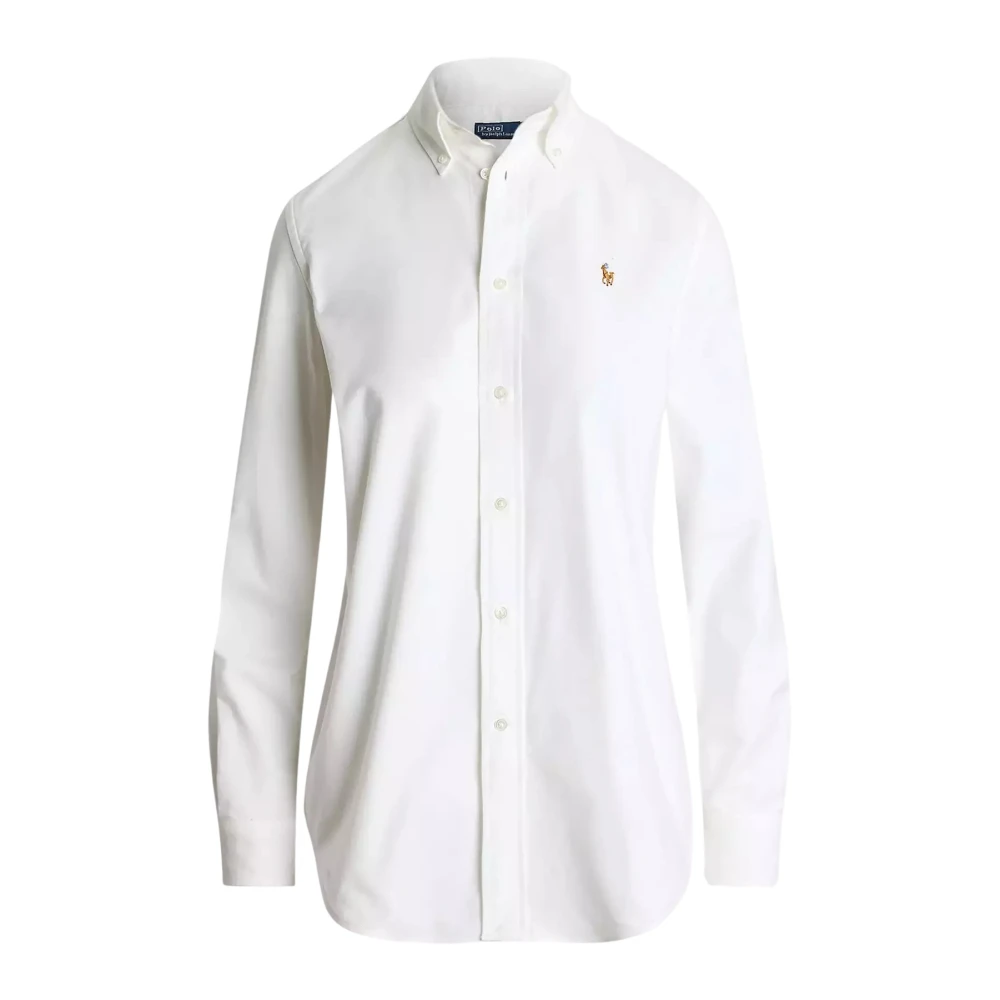 Ralph Lauren Katoenen overhemd Stretch Slim Fit White Dames