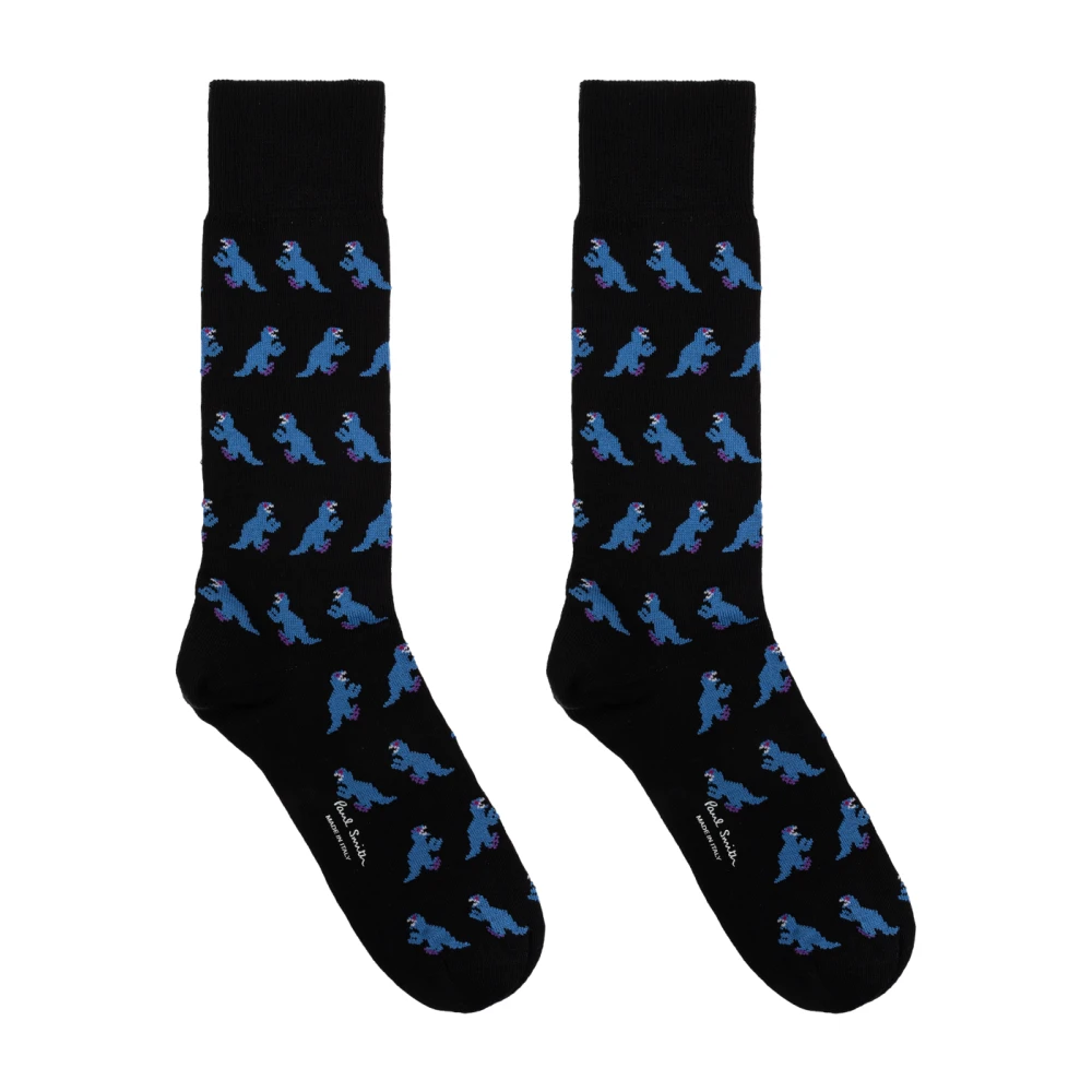 Paul Smith Katoenen sokken met dinosaurusmotief Black Heren