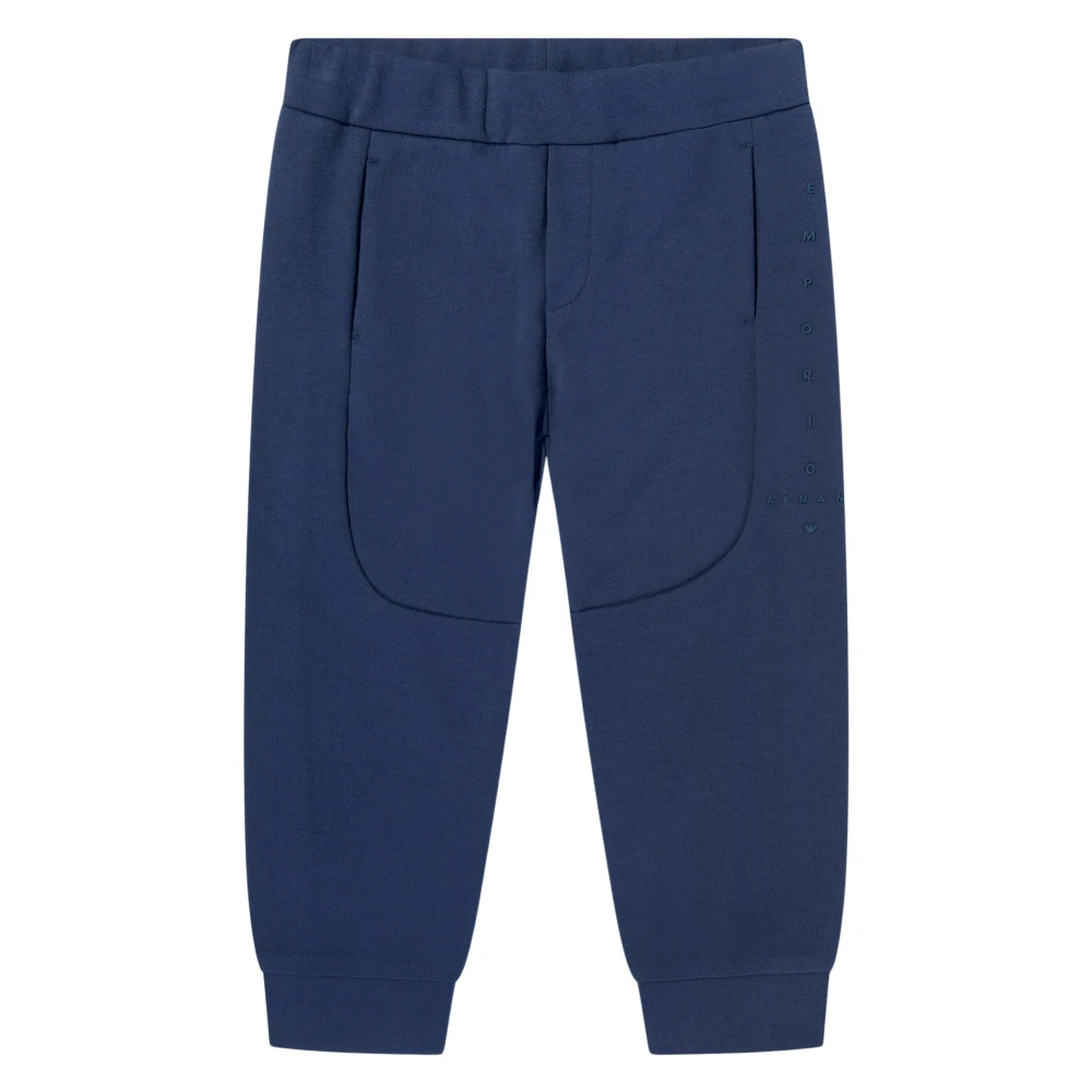 Emporio Armani Boys Blue Sweatpants, 9 M, Logo Joggers
