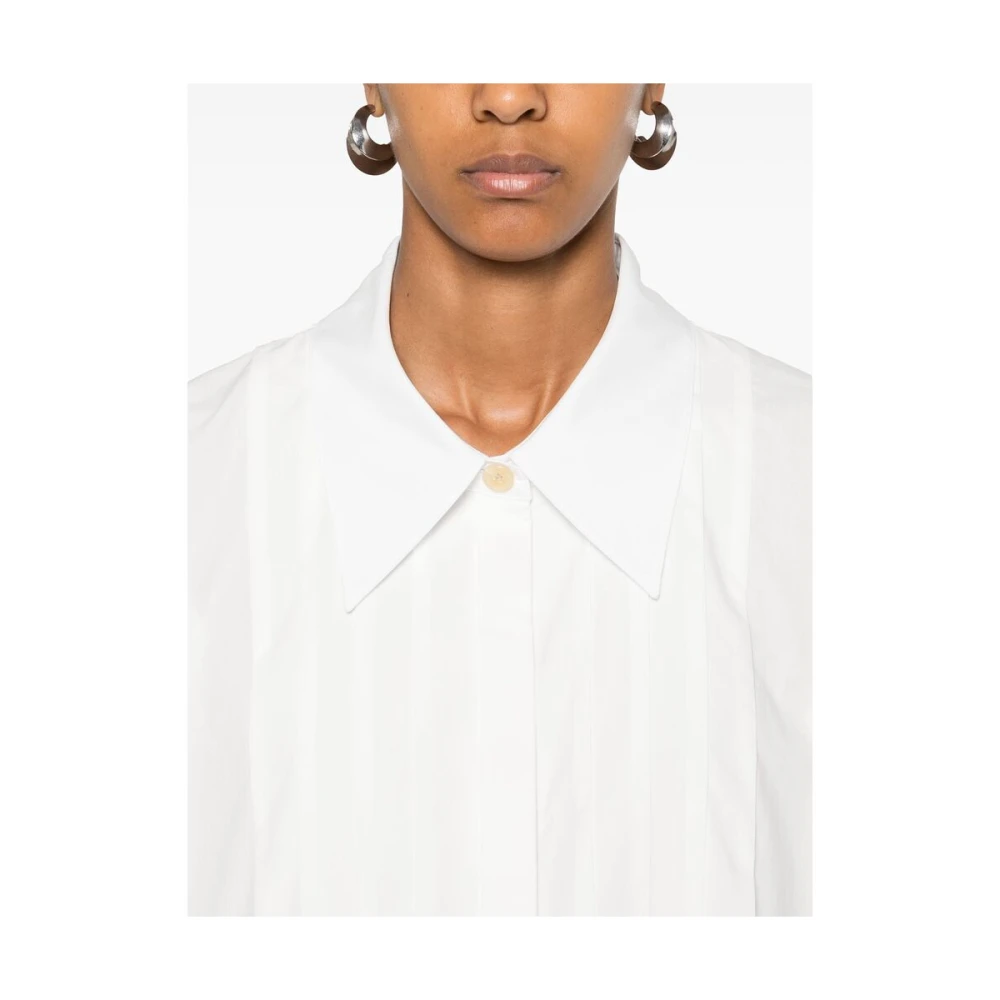 Khaite Witte Katoenen Overhemd met Knoopsluiting White Dames