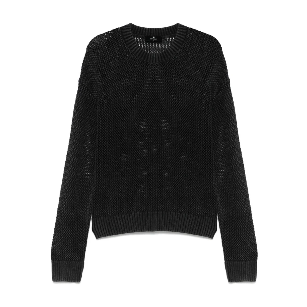 Represent Open Gauge Knit Sweater Black Heren